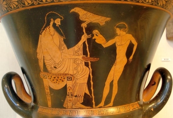 Zeus  servido por Ganimedes