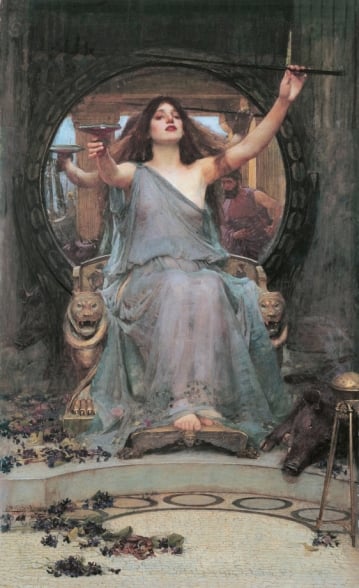Circe oferece a taa a Odisseu