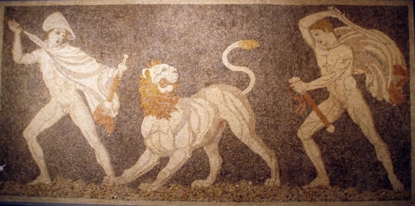 Alexandre e Critero caam um leo