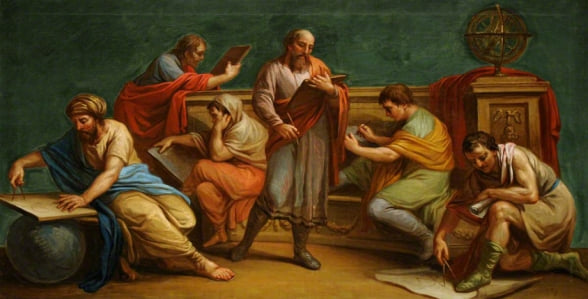 Um filsofo grego e seus discpulos