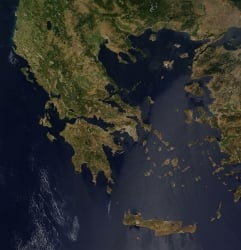 O Mar Egeu visto do cu