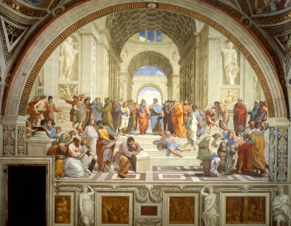 Plato, Aristteles e outros filsofos gregos / vista panormica
