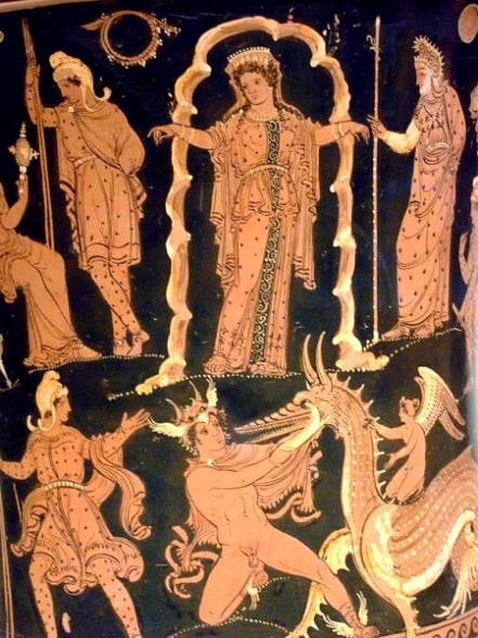 Andrmeda, Perseu e o monstro / detalhe de cenas