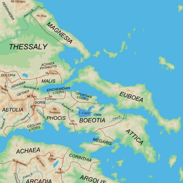 Grcia central (leste) e Peloponeso (norte)