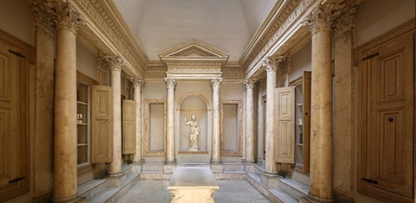Uma biblioteca romana / interior