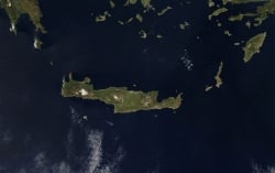 A ilha de Creta vista do cu